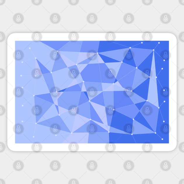 Abstract random geometric pattern blue Sticker by Russell102